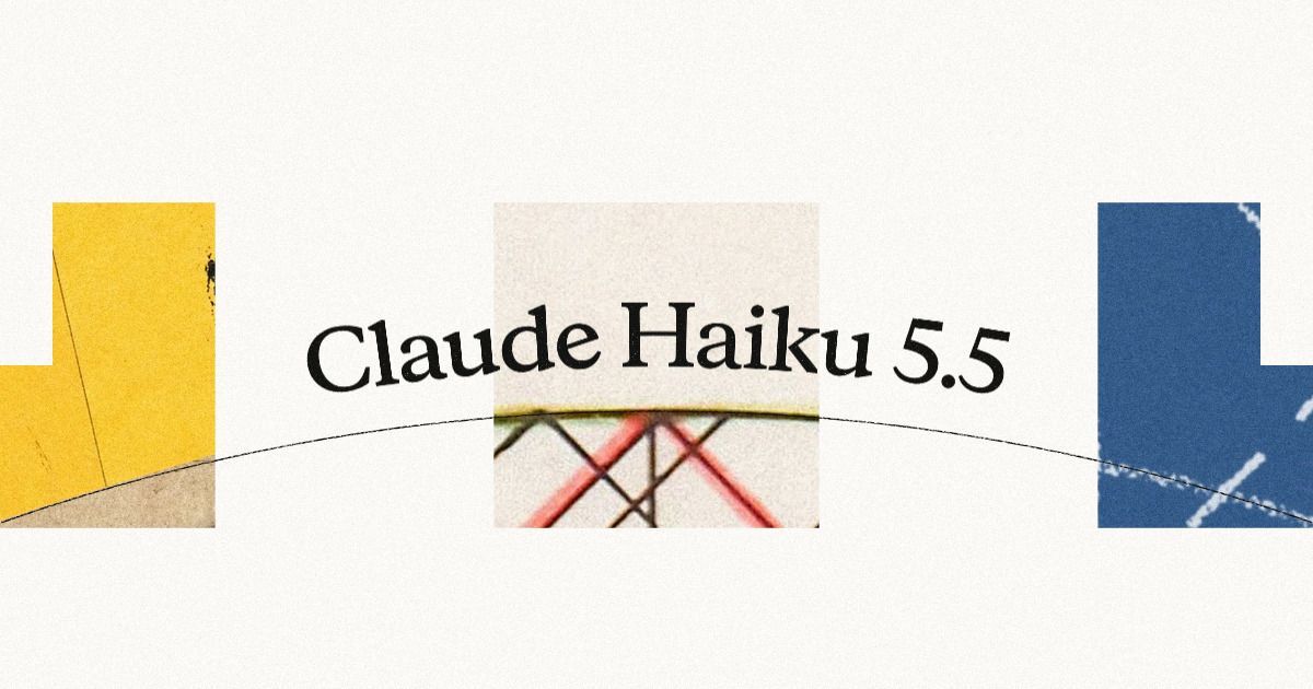 Visuel d’Anthropic : le nom Claude Haiku 5.5 sur fond crème, entouré de trois aplats jaune, rouge et bleu